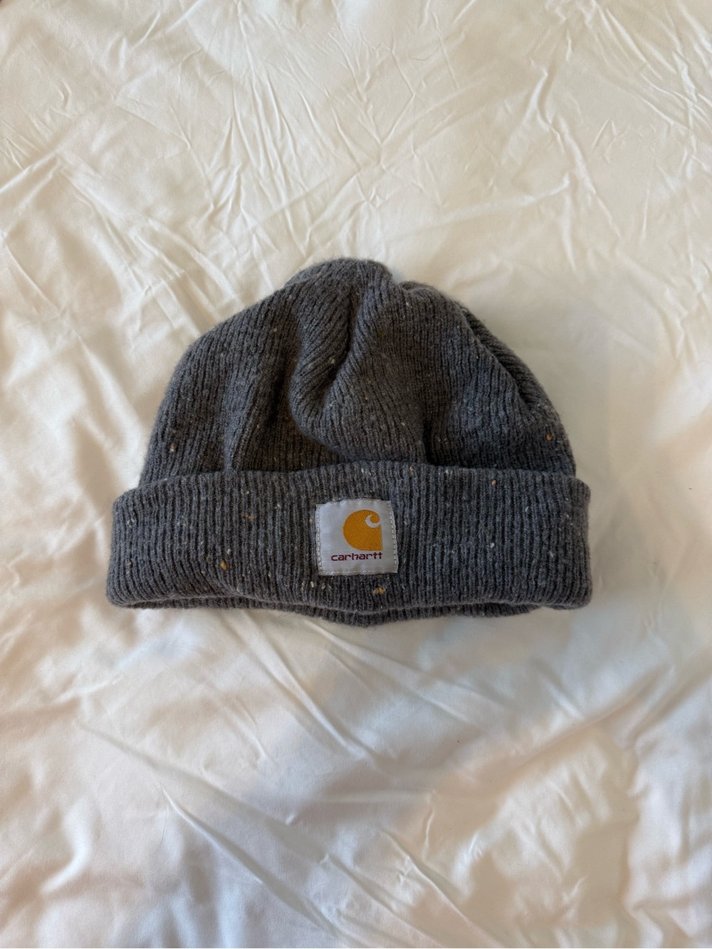 Carhartt Dark Gray Knit Cuffed Beanie with Logo Patch